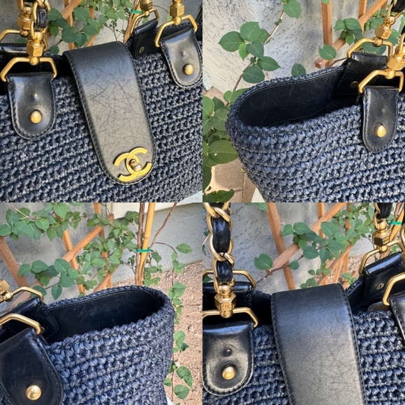 SOLD Chanel Raffia Chain Tote - Picture 7 of 13